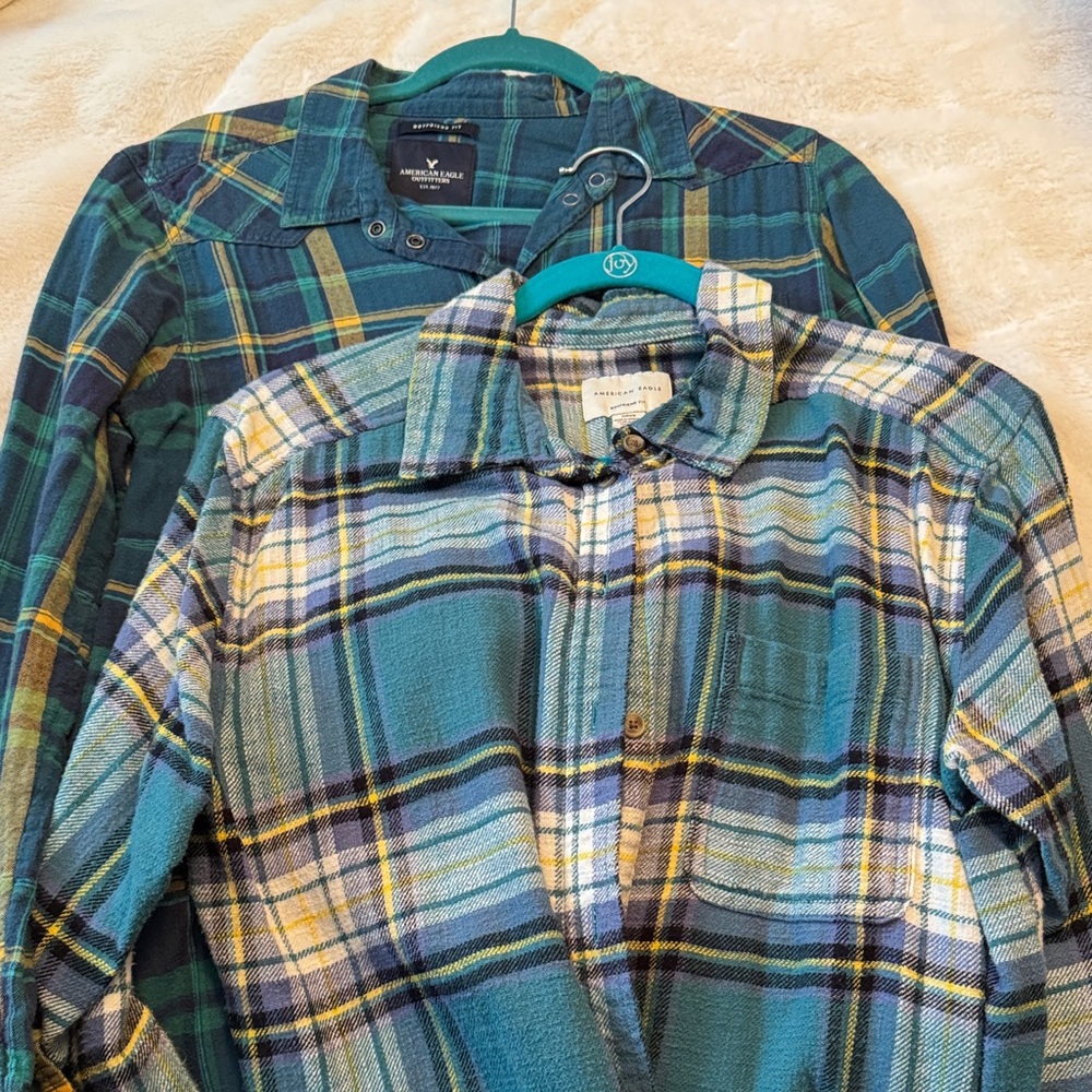 Blue and Green Plaid Women’s Flannel Shirts